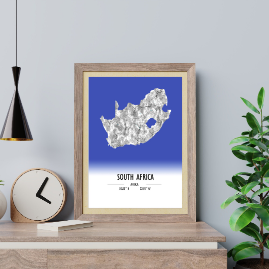 Map Poster South Africa / South Africa Map Print / South Africa Map Wall Art / South Africa Décor / South Africa Decoration / South Africa