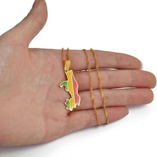 18k Gold Plated Republic Of Congo Necklace