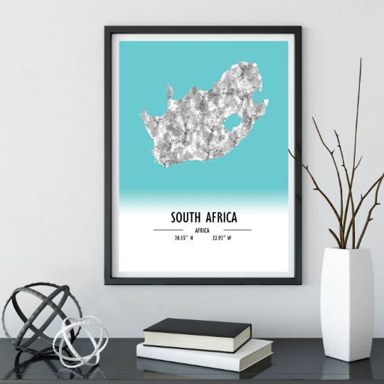 Map Poster South Africa / South Africa Map Print / South Africa Map Wall Art / South Africa Décor / South Africa Decoration / South Africa