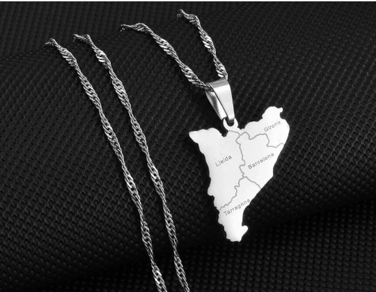 18K Gold Plated Catalonia Gold Color Necklace, Catalonia Earrings, Catalonia Jewelry, Catalonia Bracelet, Catalonia Flag, Catalonia Gift Active