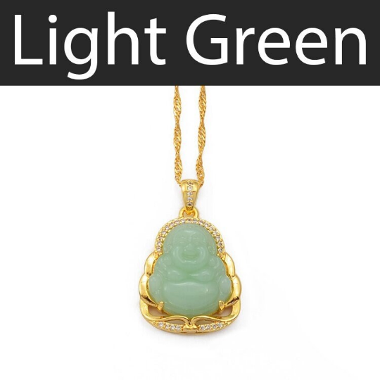 18K Gold Plated Buddha Charm Necklace / Clear Buddha Pendant / Buddhist Necklace / Buddha Jewelry / Guanyin Necklace / Buddha Amulet