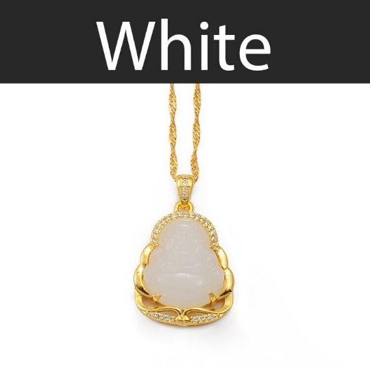 18K Gold Plated Buddha Charm Necklace / Clear Buddha Pendant / Buddhist Necklace / Buddha Jewelry / Guanyin Necklace / Buddha Amulet
