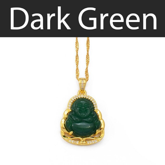 18K Gold Plated Buddha Charm Necklace / Clear Buddha Pendant / Buddhist Necklace / Buddha Jewelry / Guanyin Necklace / Buddha Amulet