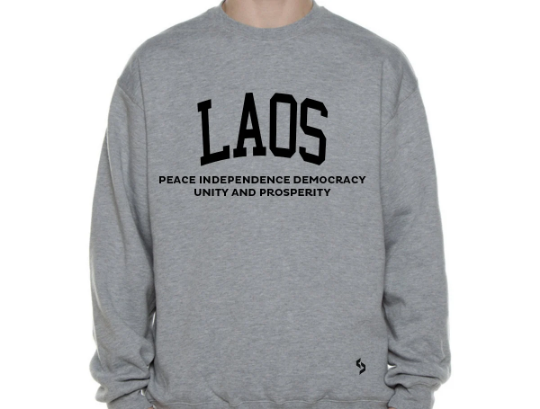 Laos Sweatshirts / Laos Shirt / Laos Sweat Pants Map / Laos Jersey / Grey Sweatshirts / Black Sweatshirts / Laos Poster