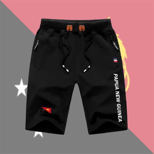Papua New Guinea Shorts / Papua New Guinea Pants / Papua New Guinea Shorts Flag / Papua New Guinea Jersey / Grey Shorts / Black Shorts