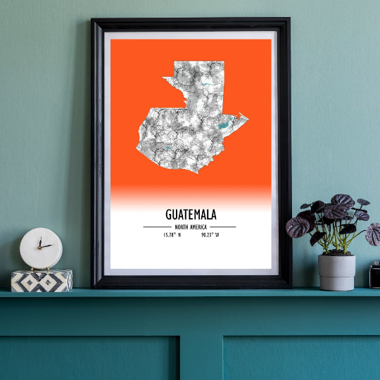 Map Poster Guatemala / Guatemala Map Print / Guatemala Map Wall Art / Guatemala Décor / Guatemala Decoration / Guatemala Gift