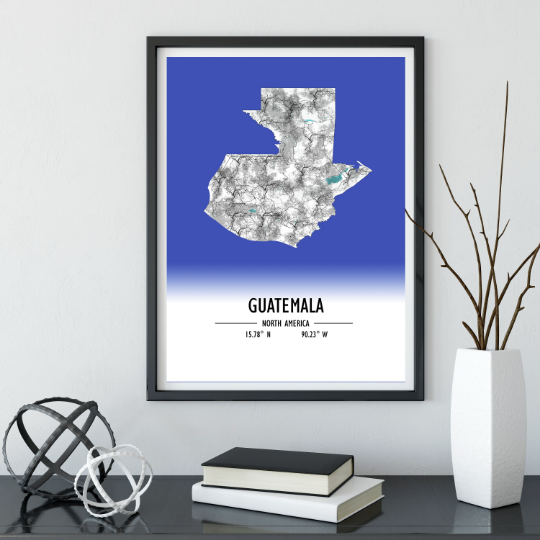Map Poster Guatemala / Guatemala Map Print / Guatemala Map Wall Art / Guatemala Décor / Guatemala Decoration / Guatemala Gift