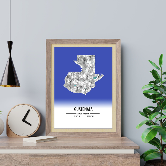 Map Poster Guatemala / Guatemala Map Print / Guatemala Map Wall Art / Guatemala Décor / Guatemala Decoration / Guatemala Gift