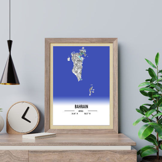 Map Poster Bahrain / Bahrain Map Print / Bahrain Map Wall Art / Bahrain Décor / Bahrain Decoration / Bahrain Gift / Anniversary Wedding Gift