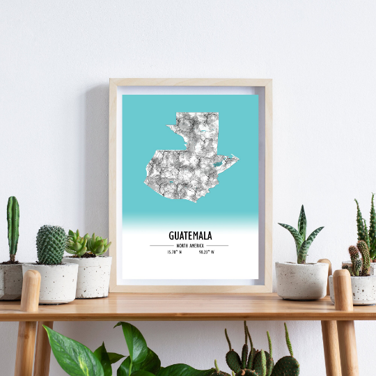 Map Poster Guatemala / Guatemala Map Print / Guatemala Map Wall Art / Guatemala Décor / Guatemala Decoration / Guatemala Gift