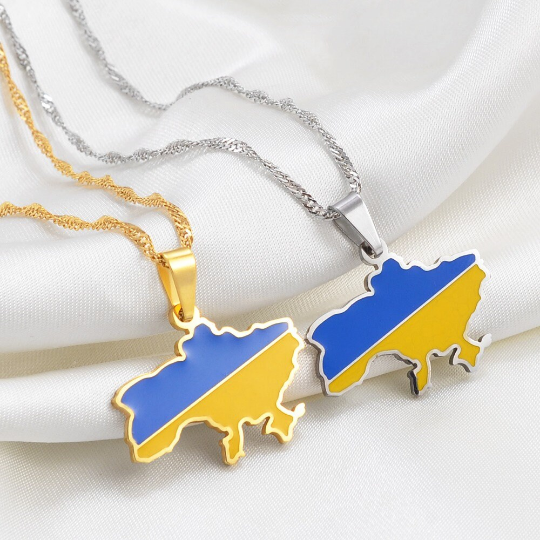 18K Gold Plated Ukraine Necklace