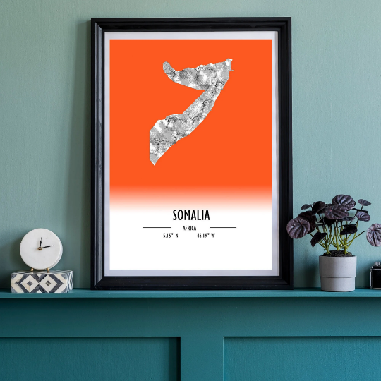 Map Poster Somalia / Somalia Map Print / Somalia Map Wall Art / Somalia Décor / Somalia Decoration / Somalia Gift / Anniversary Wedding Gift