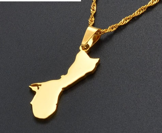 18K Gold Plated Guam Map Necklace, Guam Necklace, Guam Flag, Guam Jewelry, Guam Pendant, Guam Gifts, Guam Earrings