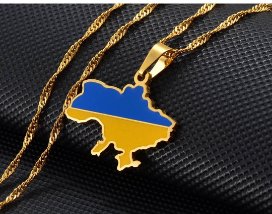18K Gold Plated Ukraine Necklace