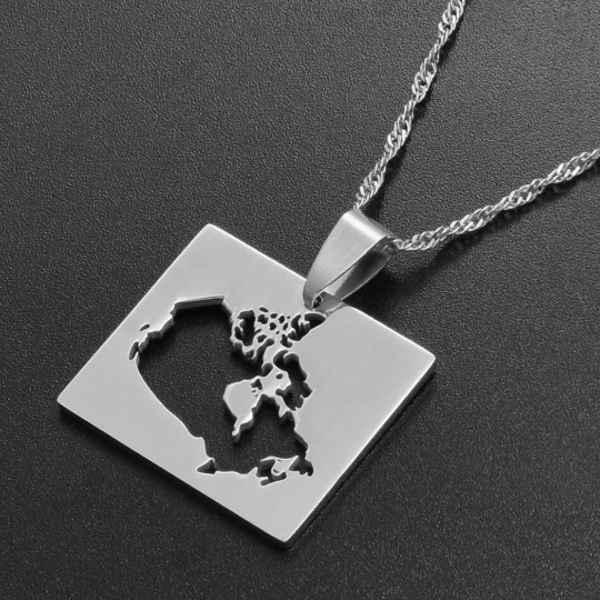 18K Gold Plated Canada Map Necklace