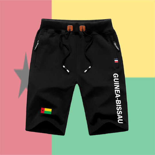 Guinea Bissau Shorts / Guinea Bissau Pants / Guinea Bissau Shorts Flag / Guinea Bissau Jersey / Grey Shorts / Black Shorts / Guinea Bissau