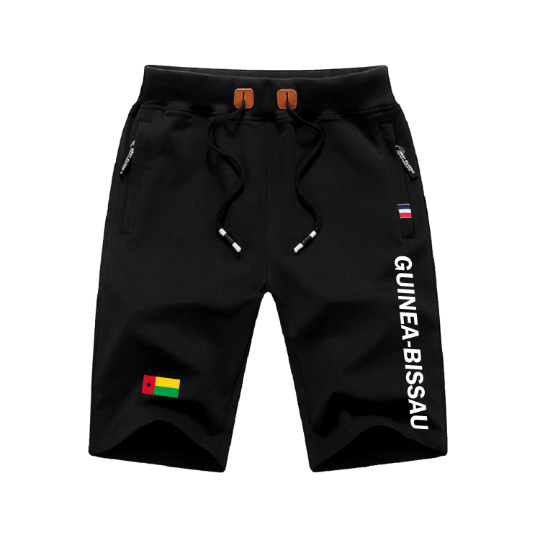 Guinea Bissau Shorts / Guinea Bissau Pants / Guinea Bissau Shorts Flag / Guinea Bissau Jersey / Grey Shorts / Black Shorts / Guinea Bissau