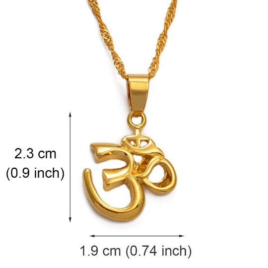 18K Gold Plated Om Pendant Necklace / Hindu Pendant / Yoga Meditation Jewelry / Spiritual Necklace