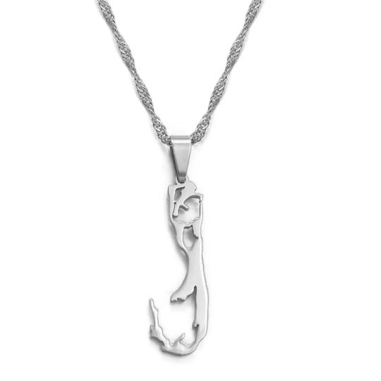 18k Gold Plated Bermuda Map Necklace