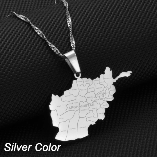 18K Gold Plated Afghanistan Necklaces, Afghanistan Necklace, Afghanistan Gift, Afghanistan Pride, Afghanistan Jewelry, Afghanistan Flag Active