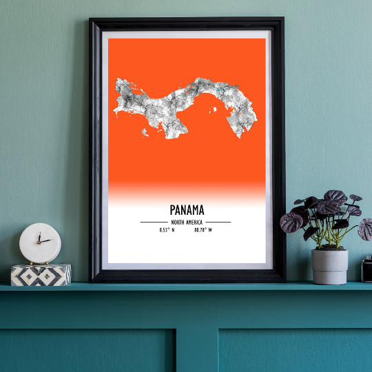 Map Poster Panama / Panama Map Print / Panama Map Wall Art / Panama Décor / Panama Decoration / Panama Gift / Anniversary Wedding Gift