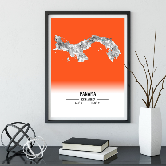 Map Poster Panama / Panama Map Print / Panama Map Wall Art / Panama Décor / Panama Decoration / Panama Gift / Anniversary Wedding Gift