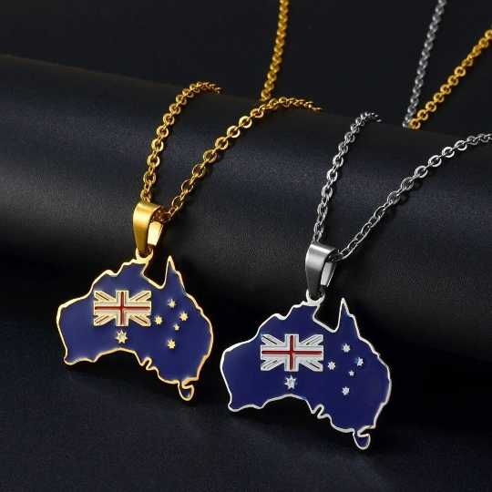 Australia 18K Gold Plated Necklace / Australia Jewelry / Australia Pendant / Australia Gift