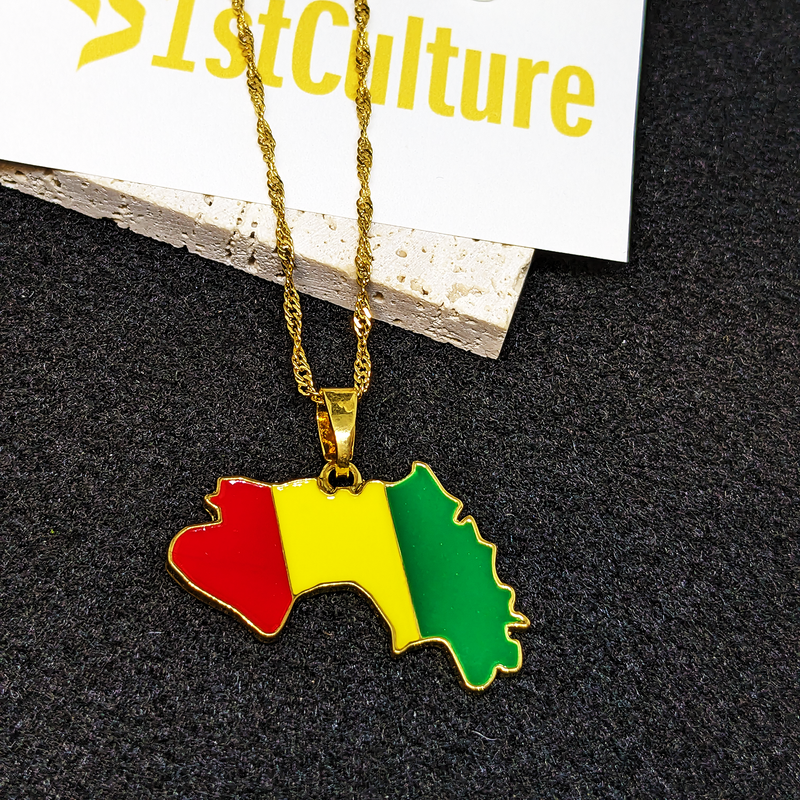 Guinea 18K Gold Plated Necklace / Guinea Jewelry / Guinea Pendant / Guinea Gift