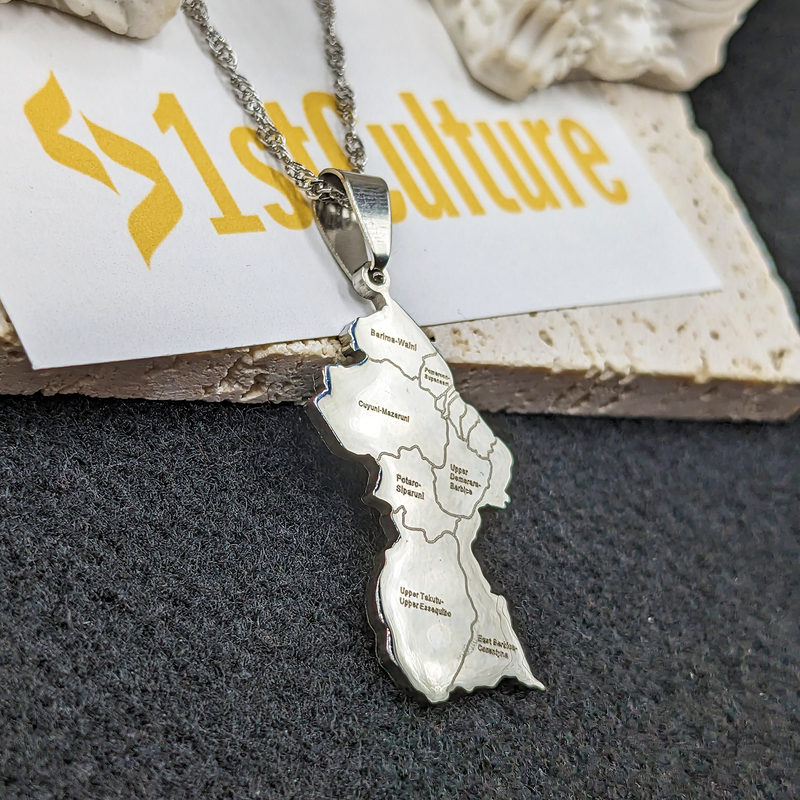 Guyana 18K Gold Plated Necklace / Guyana Ring / Guyana Gift / Guyana Jewelry