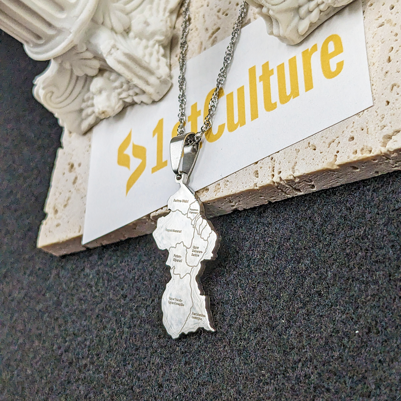 Guyana 18K Gold Plated Necklace / Guyana Ring / Guyana Gift / Guyana Jewelry