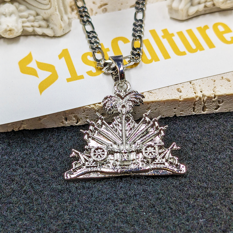 18K Gold Plated Haiti Emblem Necklace