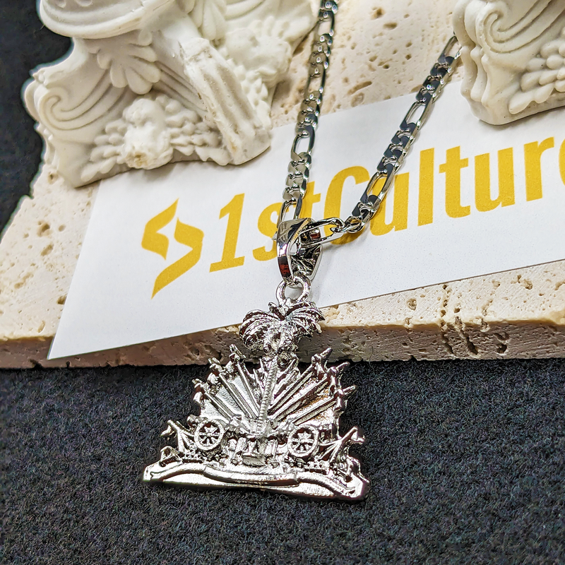 18K Gold Plated Haiti Emblem Necklace