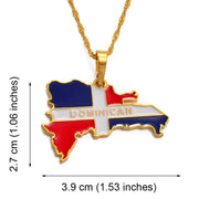 Dominican Map Full Color Necklace - Dominican gifts  - Dominican republic Necklace - Dominican republic gift - 1stCulture