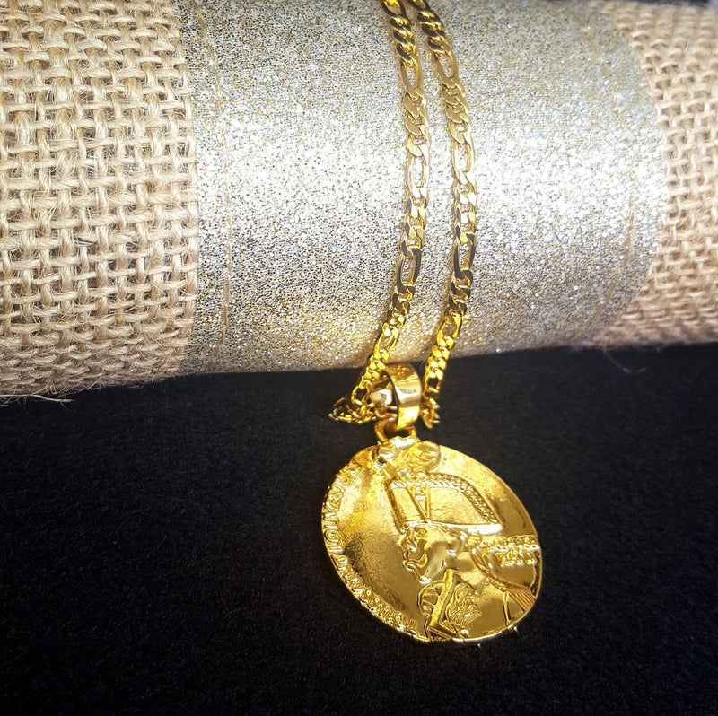 18K Gold Plated Haiti Toussaint Necklace - Haiti necklaces - Haiti pendant - Haiti jewelry - Haiti charm - Haiti pendent - Haiti Bracelets