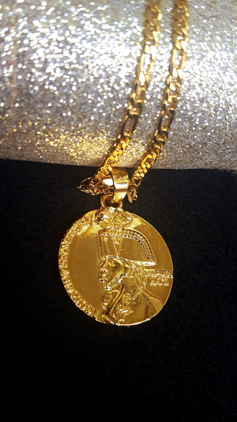 18K Gold Plated Haiti Toussaint Necklace - Haiti necklaces - Haiti pendant - Haiti jewelry - Haiti charm - Haiti pendent - Haiti Bracelets