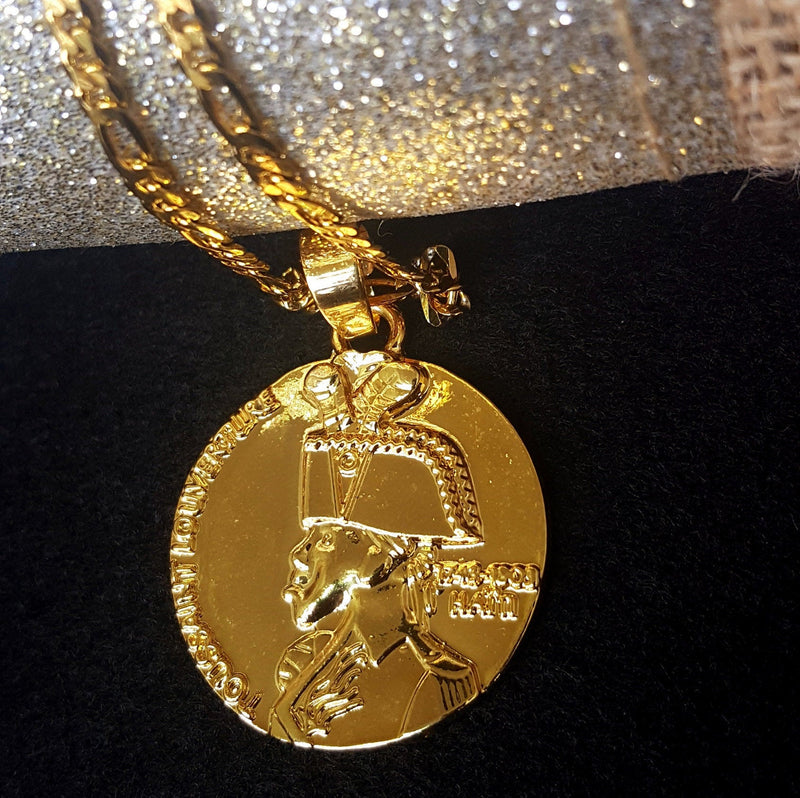 18K Gold Plated Haiti Toussaint Necklace - Haiti necklaces - Haiti pendant - Haiti jewelry - Haiti charm - Haiti pendent - Haiti Bracelets