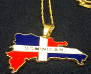 Dominican Map Full Color Necklace - Dominican gifts  - Dominican republic Necklace - Dominican republic gift - 1stCulture