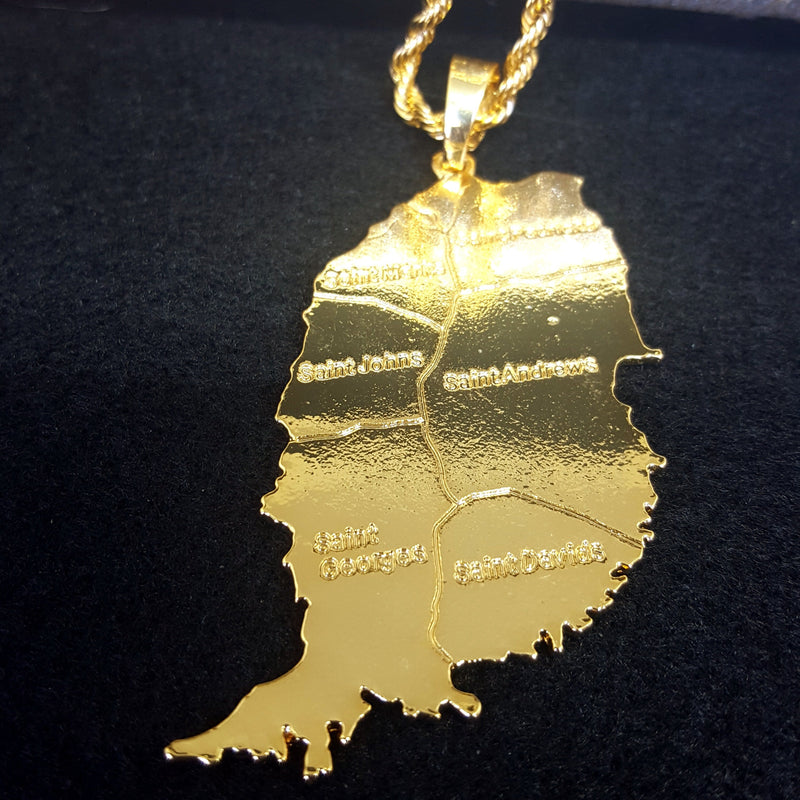 18K Gold Plated Grenada Necklace (Large Size), Grenada jewelry, Grenada necklace, Grenada jewelry, Grenada earrings, Grenada gift, Grenada