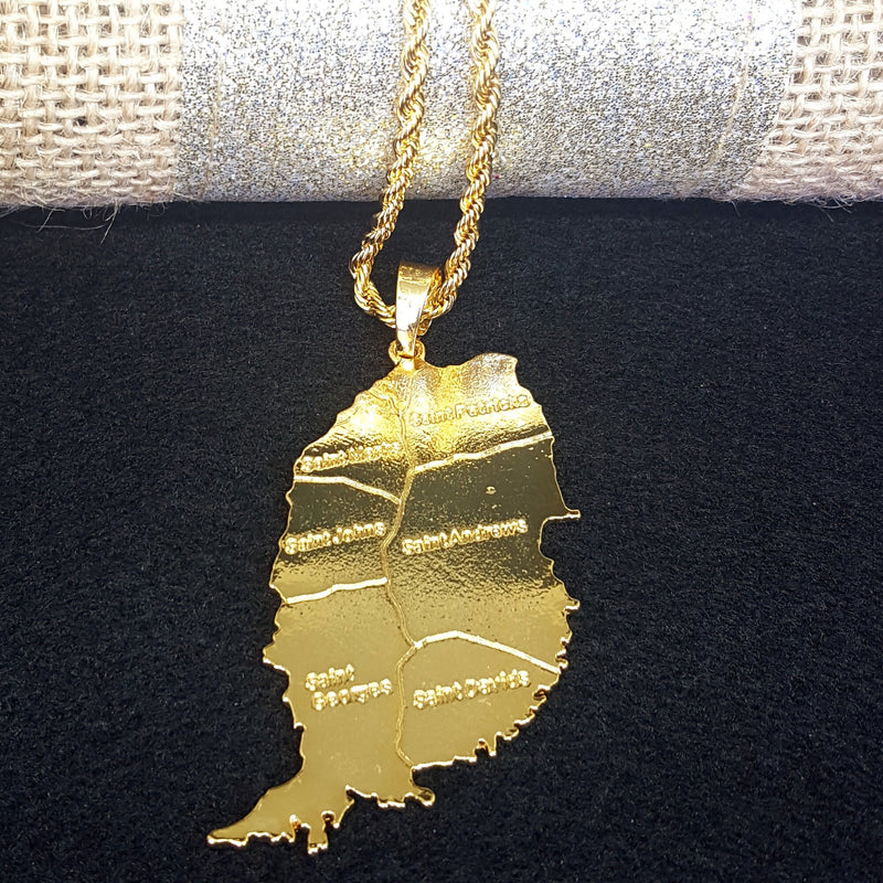 18K Gold Plated Grenada Necklace (Large Size), Grenada jewelry, Grenada necklace, Grenada jewelry, Grenada earrings, Grenada gift, Grenada