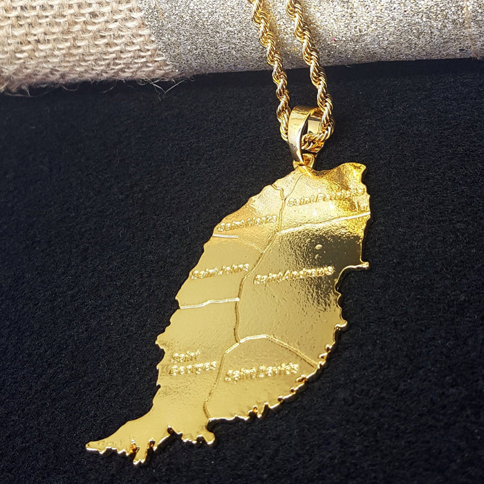18K Gold Plated Grenada Necklace (Large Size), Grenada jewelry, Grenada necklace, Grenada jewelry, Grenada earrings, Grenada gift, Grenada