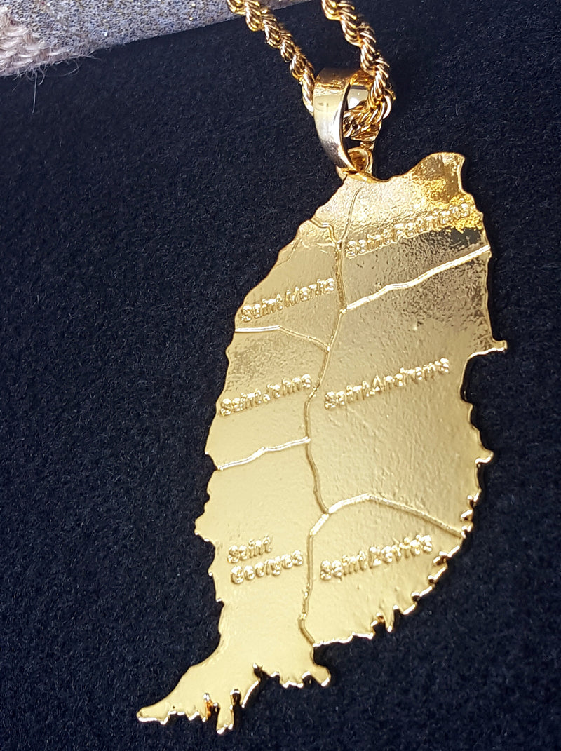 18K Gold Plated Grenada Necklace (Large Size), Grenada jewelry, Grenada necklace, Grenada jewelry, Grenada earrings, Grenada gift, Grenada