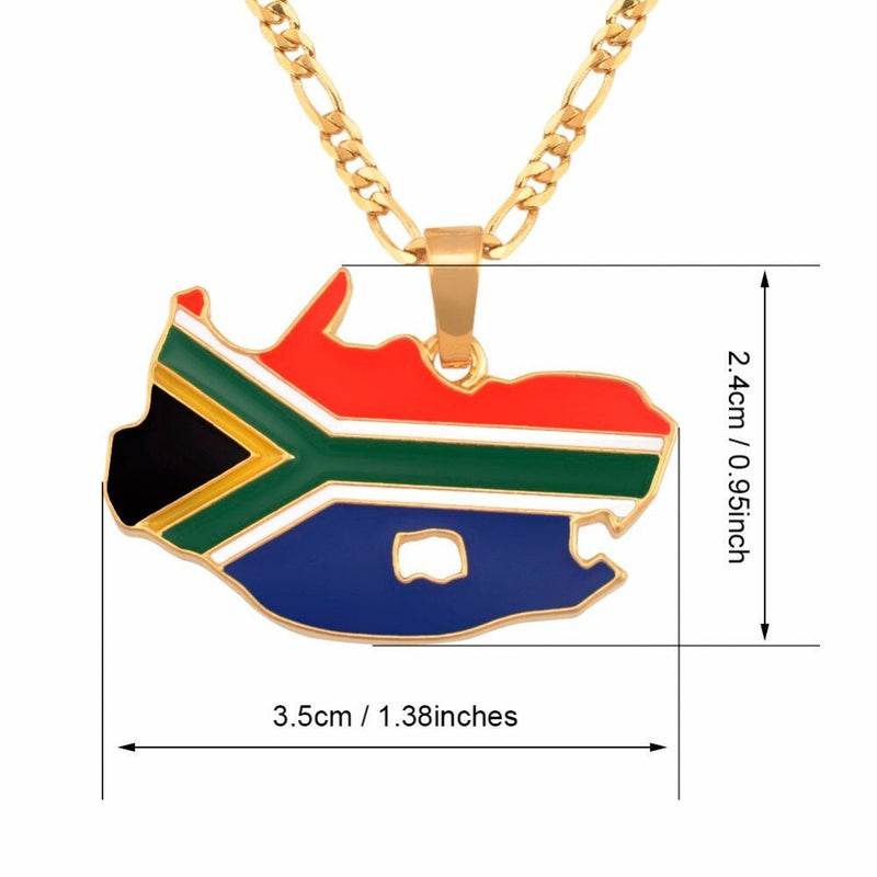 18K Gold Plated South Africa Necklace, South Africa art, South Africa Jewelry, South Africa poster, South Africa map, South Africa Gift