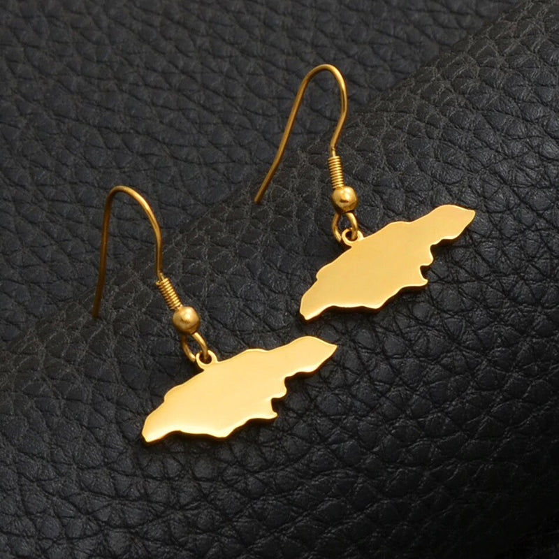 Jamaica 18K Gold Plated Earrings / Jamaica Jewelry / Jamaica Earrings / Jamaica Gift