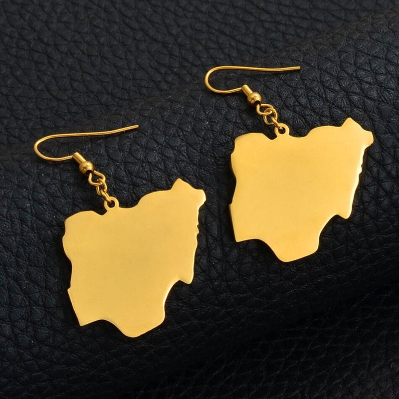 Nigeria 18K Gold Plated Earrings / Nigeria Jewelry / Nigeria Earrings / Nigeria waist beads / Lagos Nigeria / Africa Nigeria /Nigeria pajama