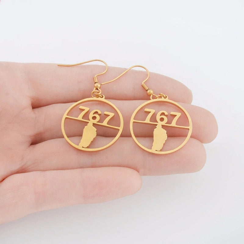 Dominica 18K Gold Plated Earrings / Dominica Jewelry / Dominica Earrings / Dominica Gift