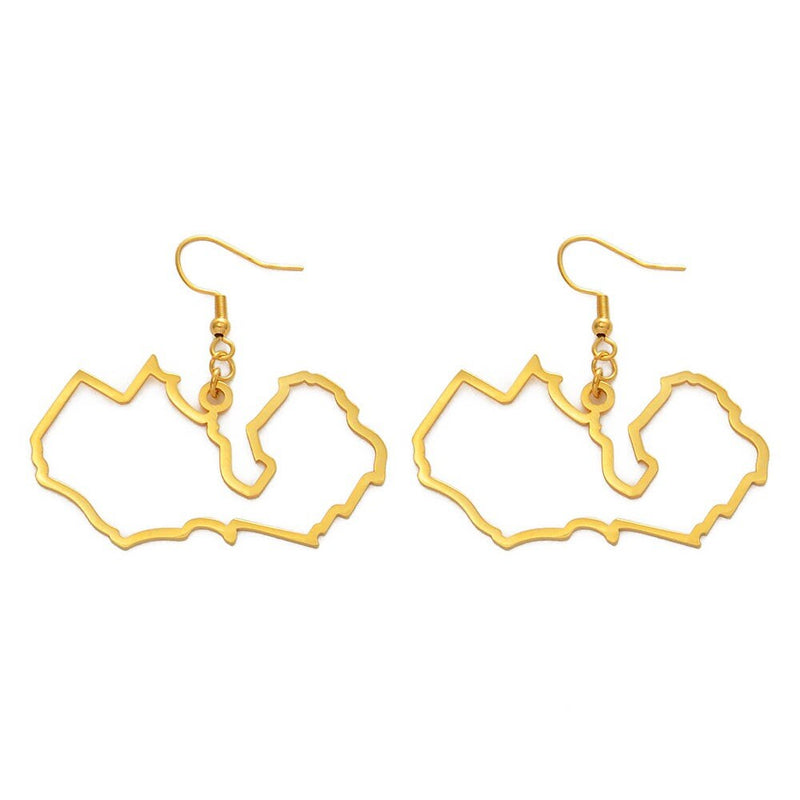 Zambian 18K Gold Plated Earrings / Zambian Jewelry / Zambian Earrings / Zambian Gift