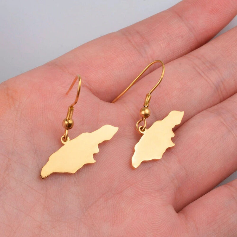 Jamaica 18K Gold Plated Earrings / Jamaica Jewelry / Jamaica Earrings / Jamaica Gift
