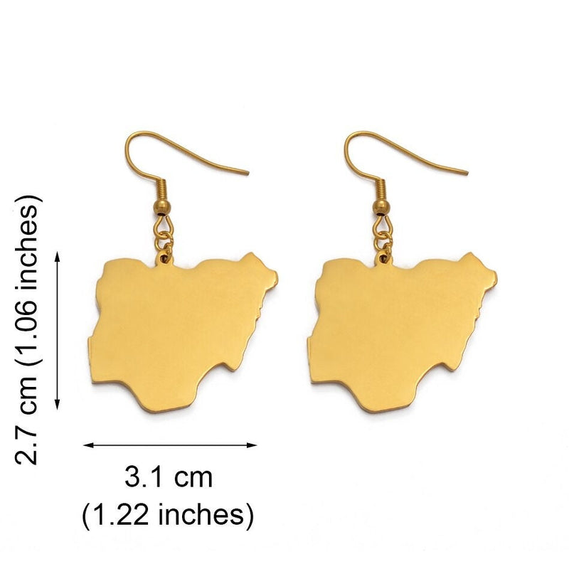 Nigeria 18K Gold Plated Earrings / Nigeria Jewelry / Nigeria Earrings / Nigeria waist beads / Lagos Nigeria / Africa Nigeria /Nigeria pajama