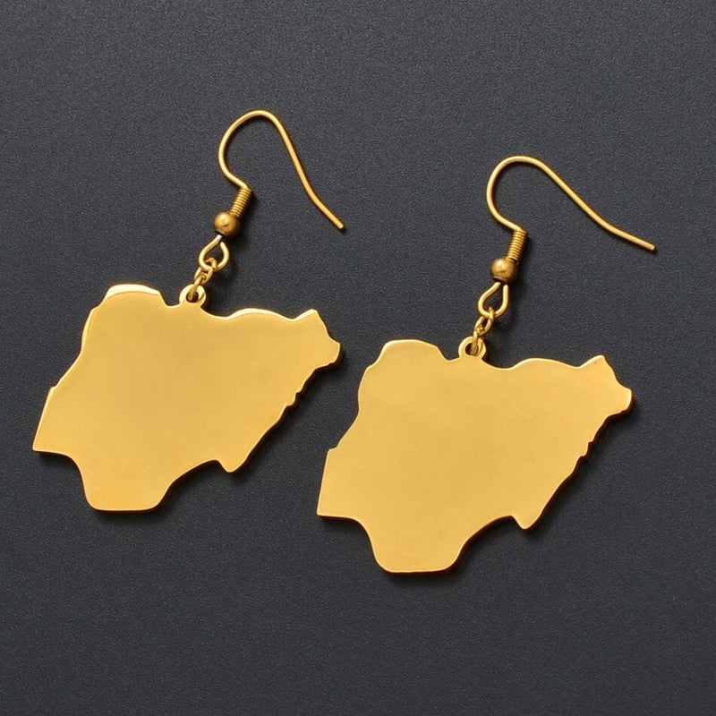 Nigeria 18K Gold Plated Earrings / Nigeria Jewelry / Nigeria Earrings / Nigeria waist beads / Lagos Nigeria / Africa Nigeria /Nigeria pajama