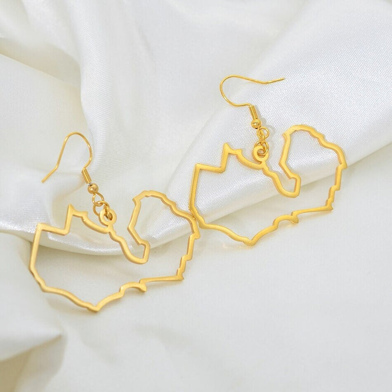 Zambian 18K Gold Plated Earrings / Zambian Jewelry / Zambian Earrings / Zambian Gift